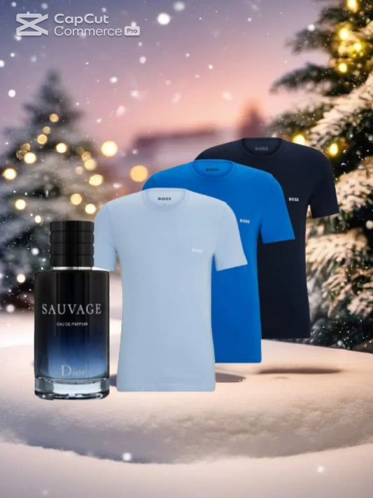 COMBO 3 CAMISETAS HUGO BOSS + PERFUME SAUVAGE