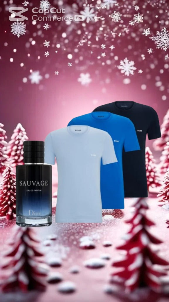 COMBO 3 CAMISETAS HUGO BOSS + PERFUME SAUVAGE